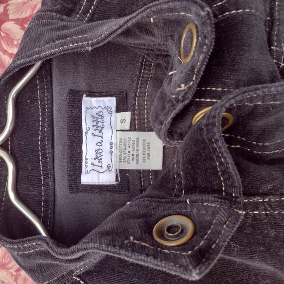 ouji black corduroy jacket with snap closure buttons - Picture 3 of 4